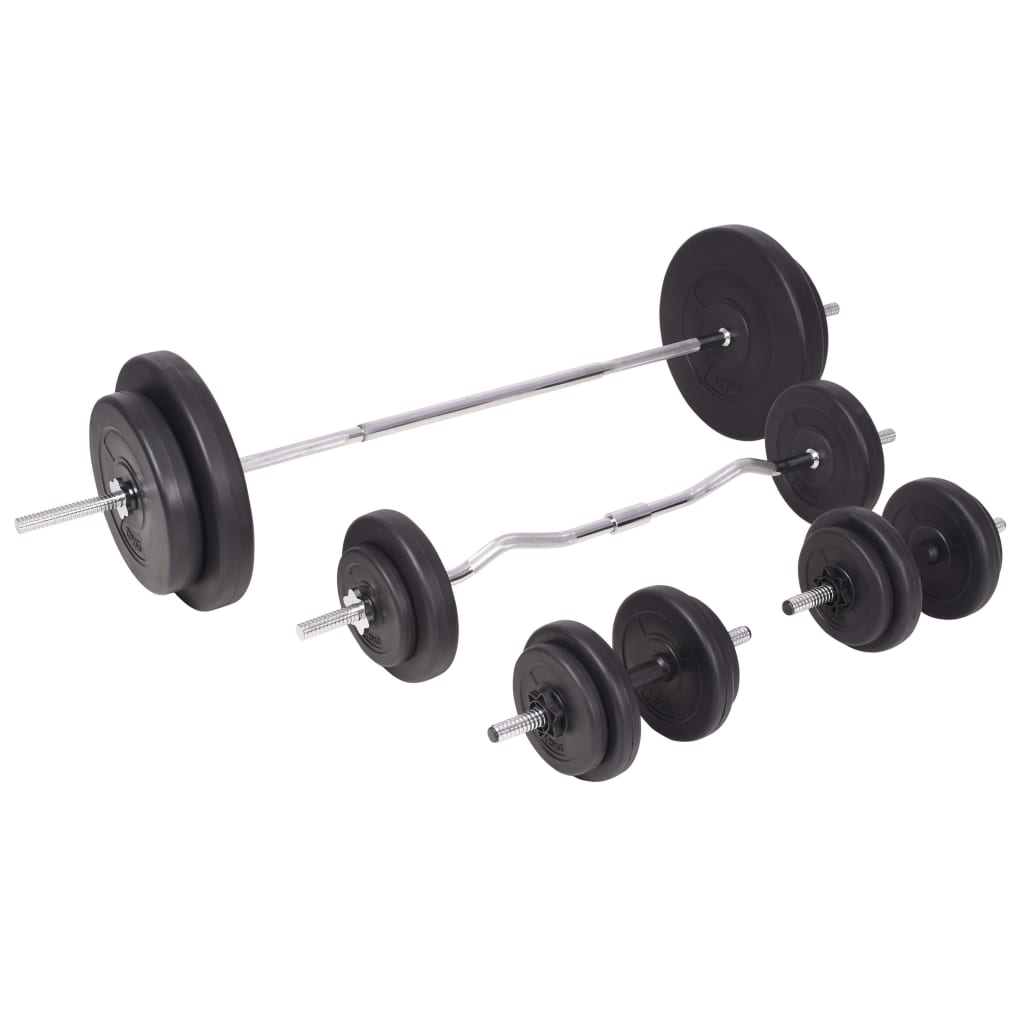 Vektbenk med vektstativ, vektstang og manualsett 90kg