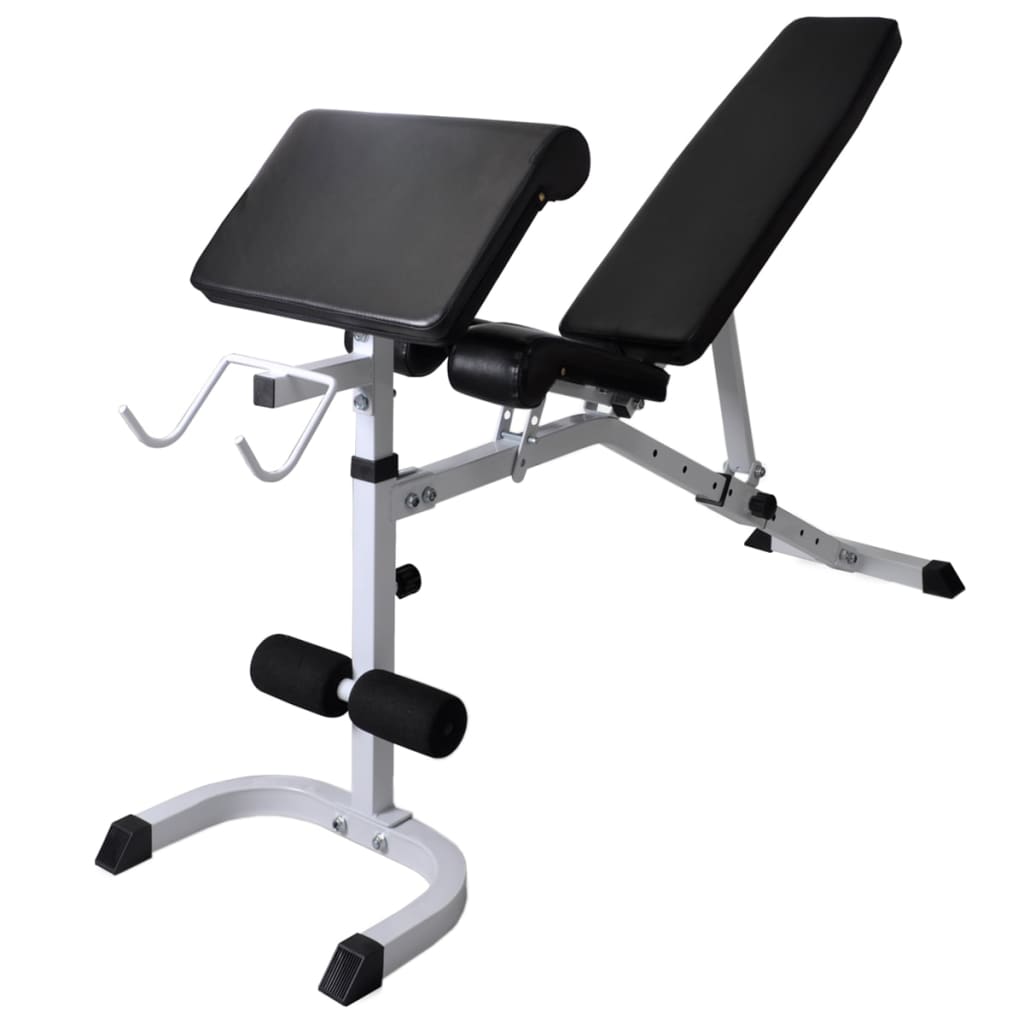 Treningsbenk med vektstativ, vektstang og manualsett 120 kg