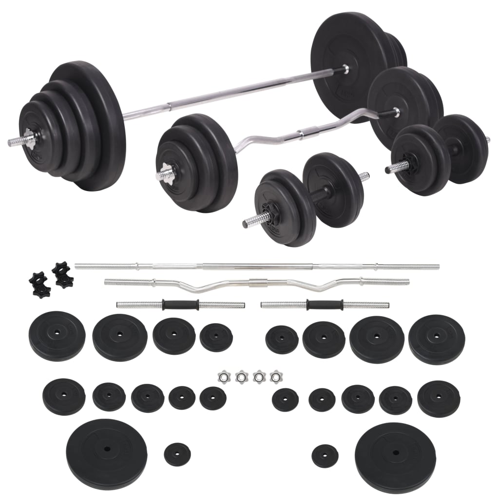 Vektbenk med vektstativ, vektstang og manualsett 120 kg