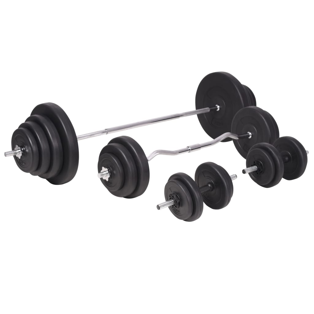 Vektbenk med vektstativ, vektstang og manualsett 120 kg