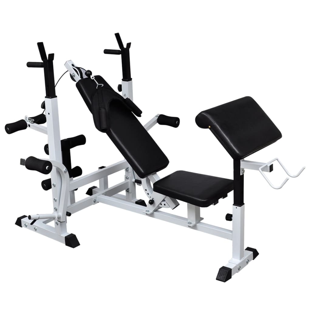 Vektbenk med vektstativ, vektstang og manualsett 120kg