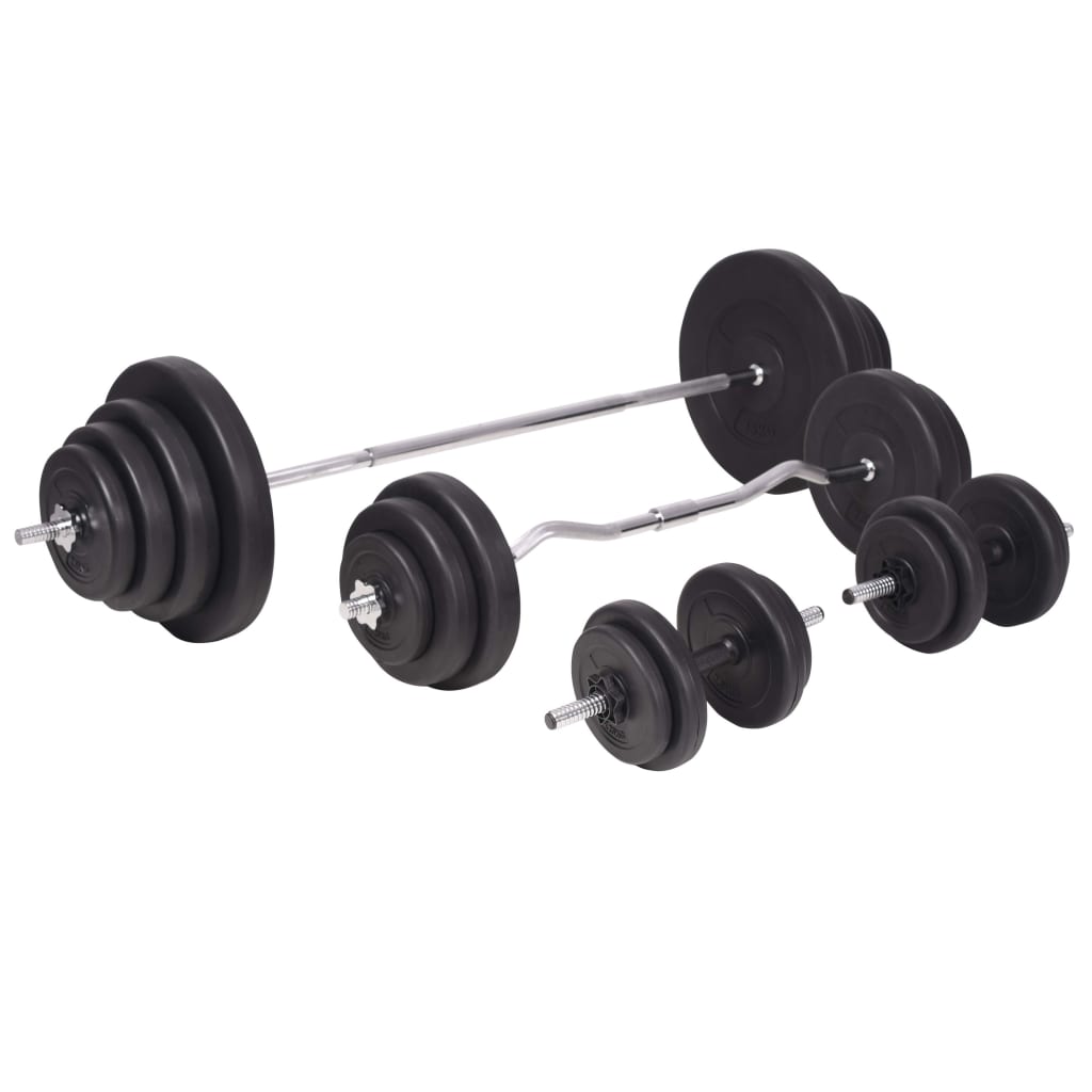 Vektbenk med vektstativ, vektstang og manualsett 120kg