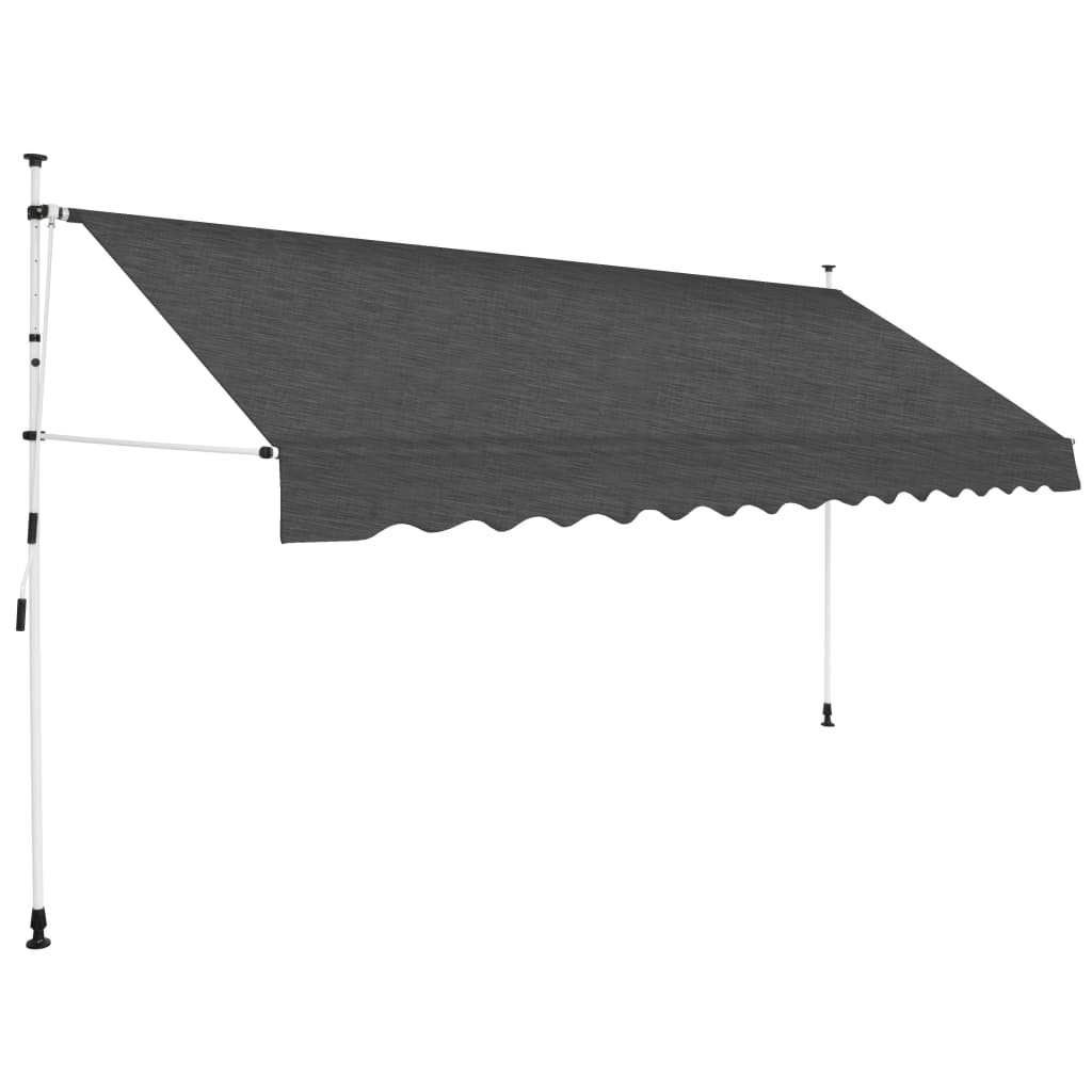 Manuell uttrekkbar markise 350 cm antrasitt