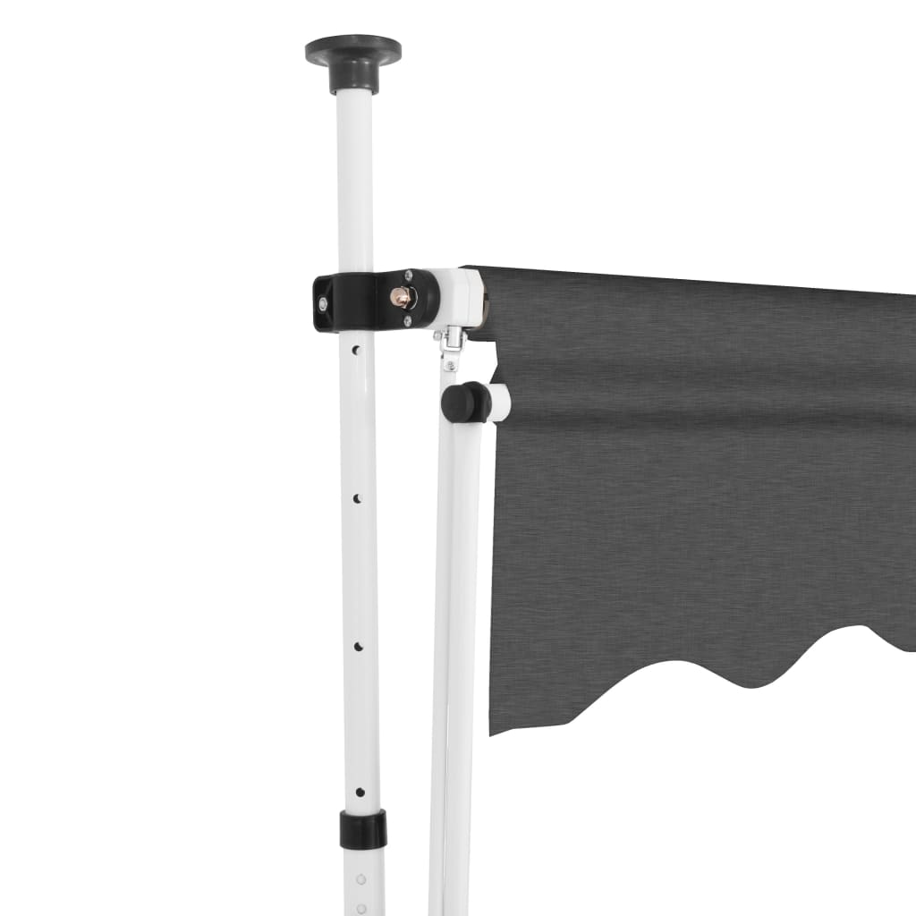Manuell uttrekkbar markise 400 cm antrasitt