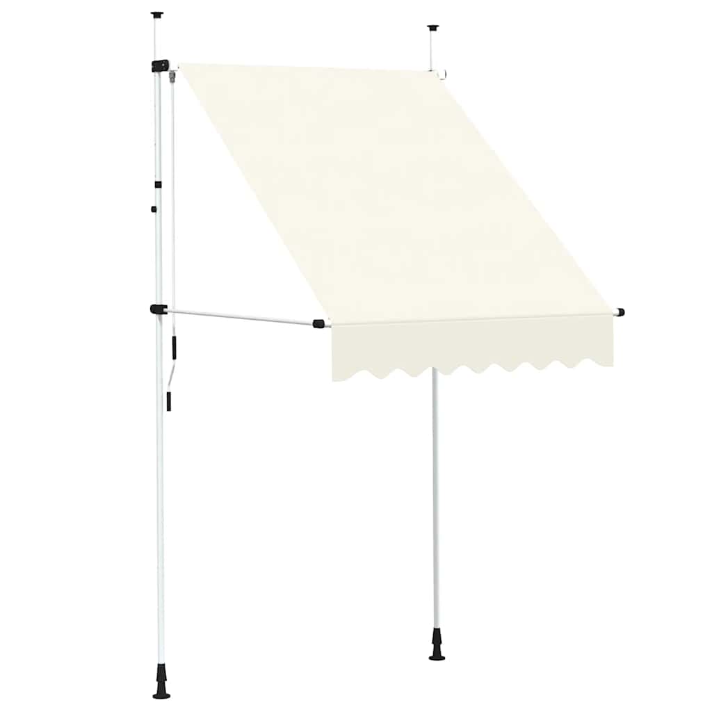 Manuell uttrekkbar markise 150 cm kremhvit
