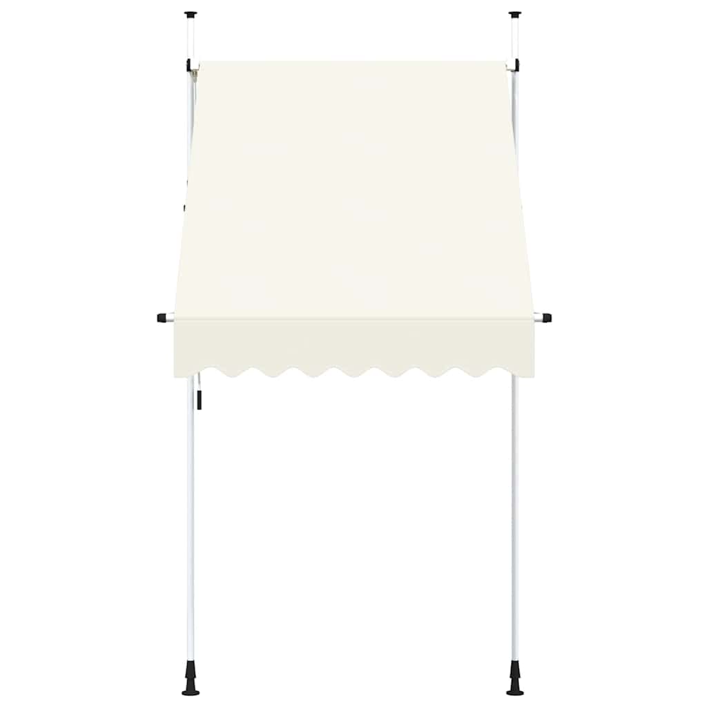 Manuell uttrekkbar markise 150 cm kremhvit