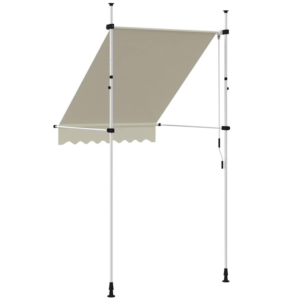 Manuell uttrekkbar markise 150 cm kremhvit