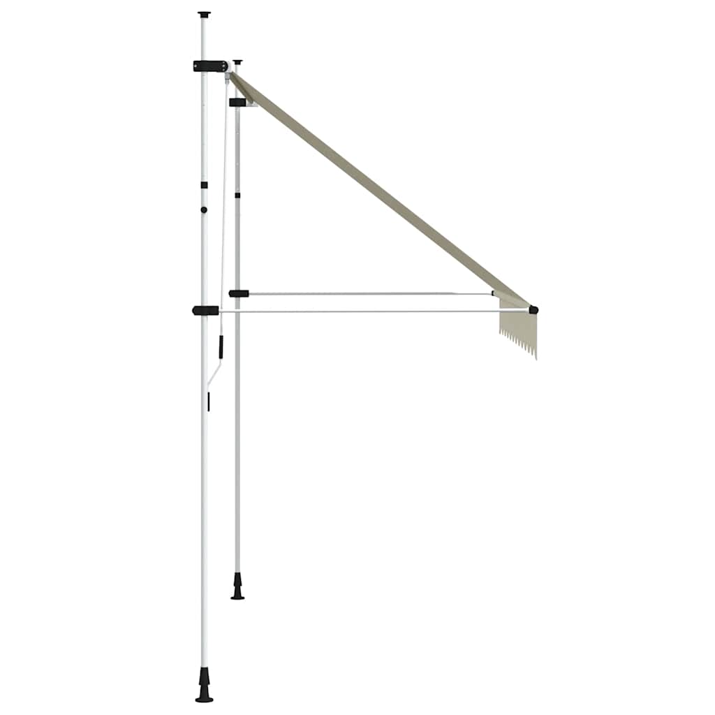 Manuell uttrekkbar markise 250 cm kremhvit