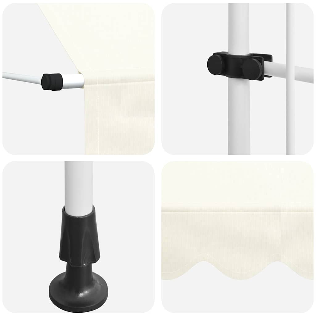 Manuell uttrekkbar markise 250 cm kremhvit