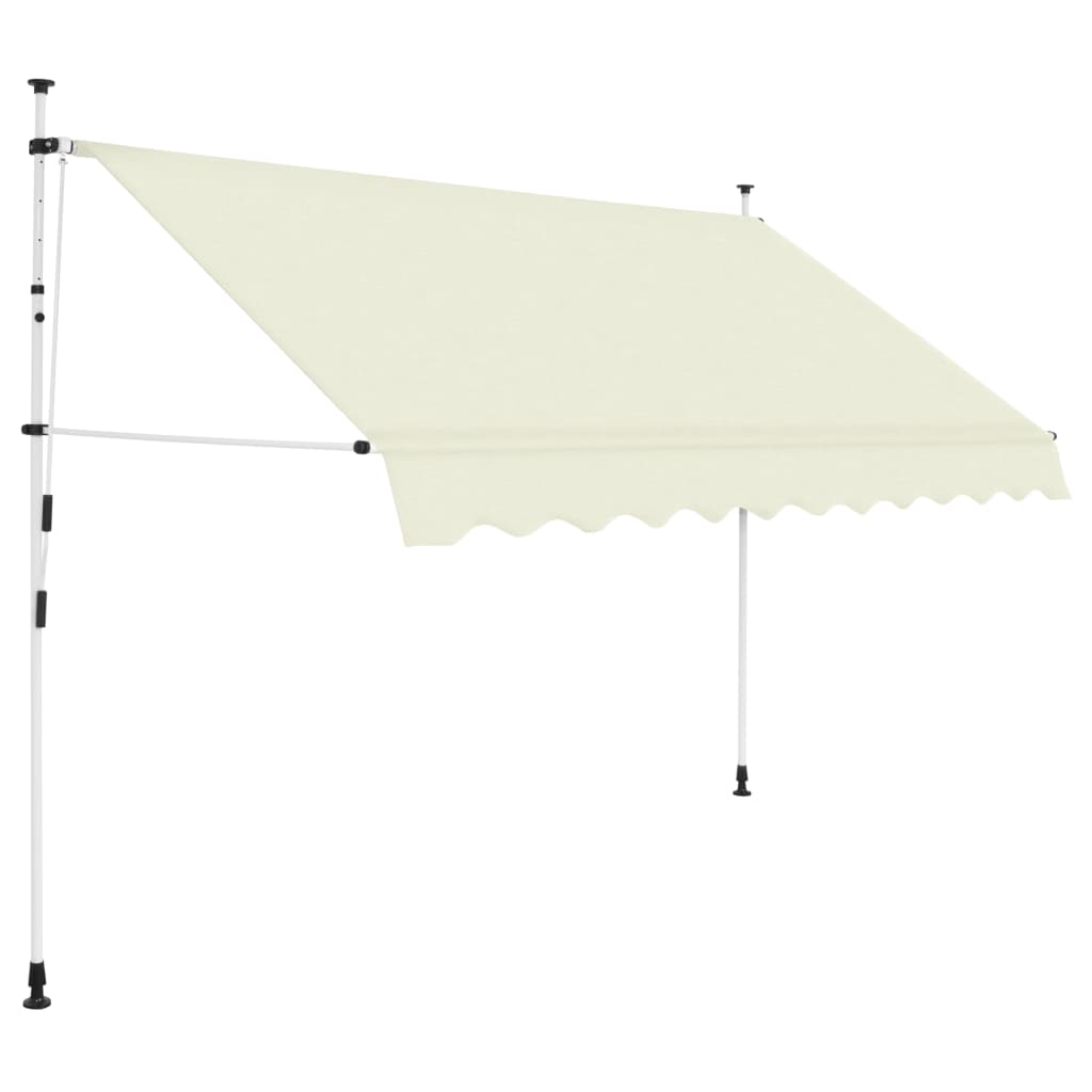 Manuell uttrekkbar markise 300 cm kremhvit