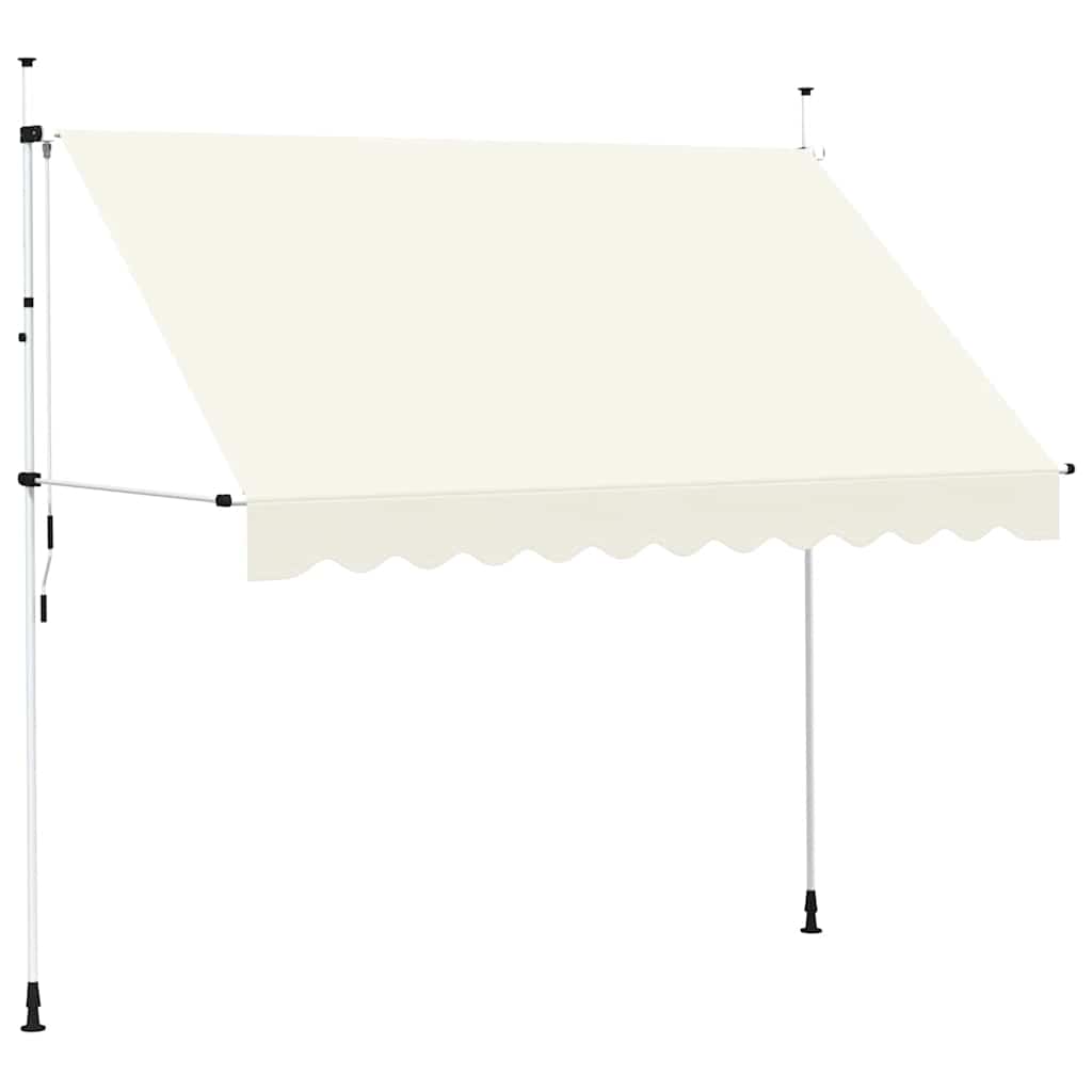 Manuell uttrekkbar markise 300 cm kremhvit