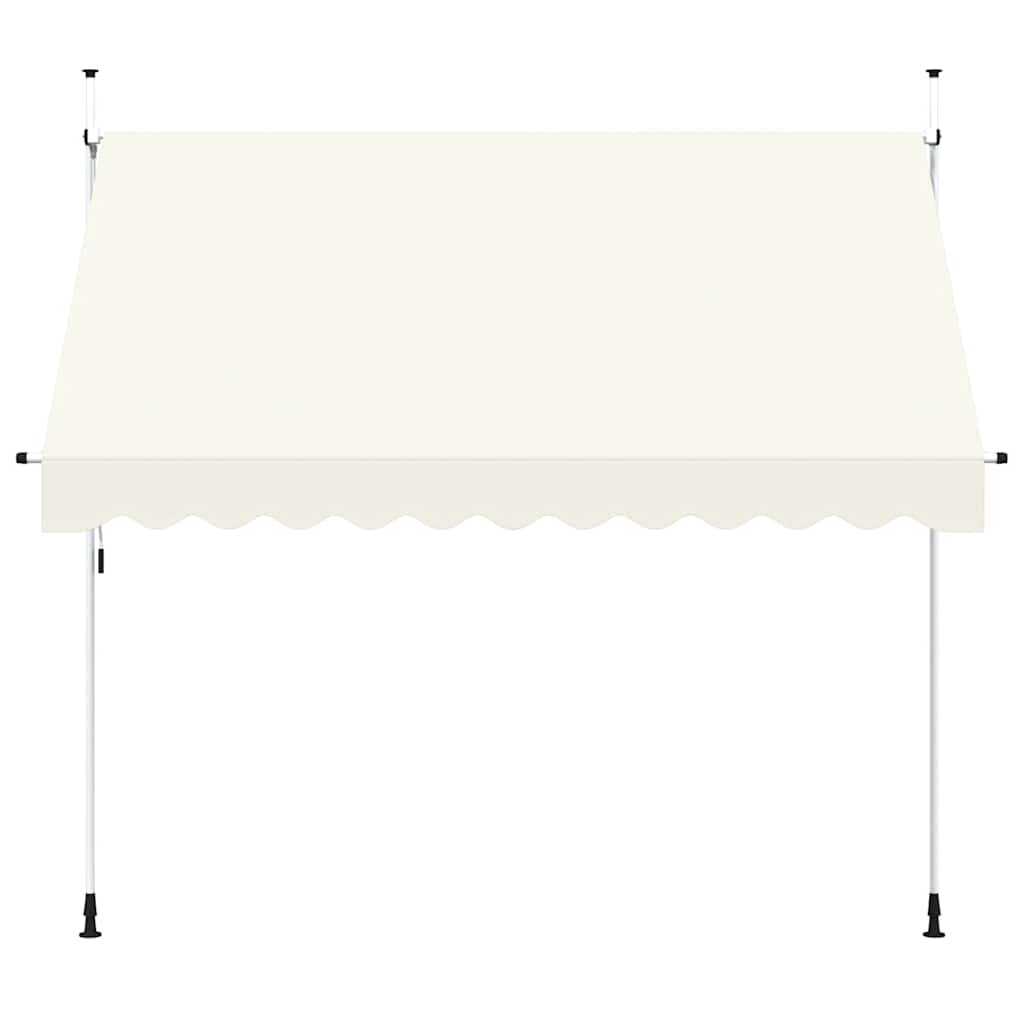 Manuell uttrekkbar markise 300 cm kremhvit