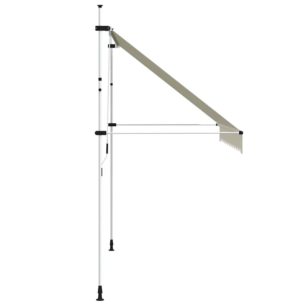 Manuell uttrekkbar markise 300 cm kremhvit