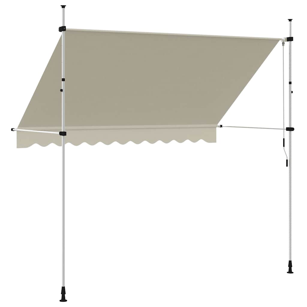 Manuell uttrekkbar markise 300 cm kremhvit