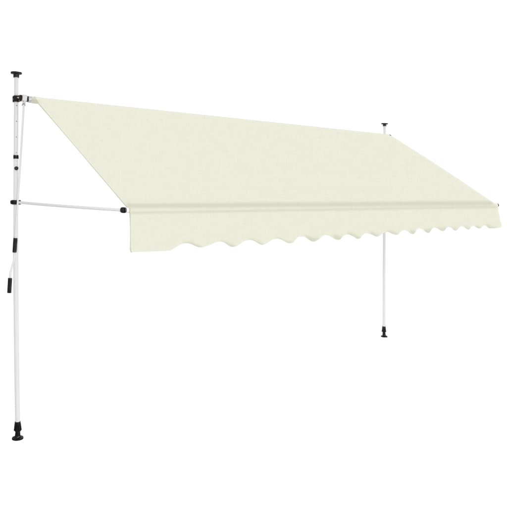 Manuell uttrekkbar markise 350 cm kremhvit