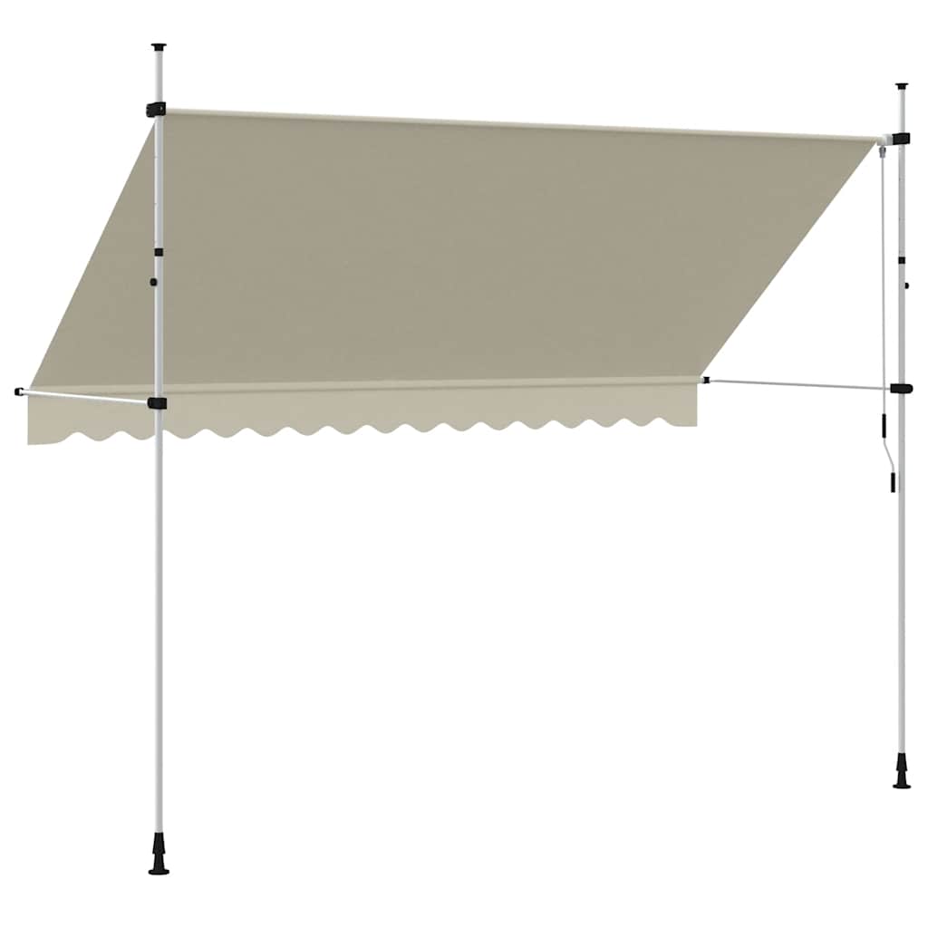 Manuell uttrekkbar markise 350 cm kremhvit