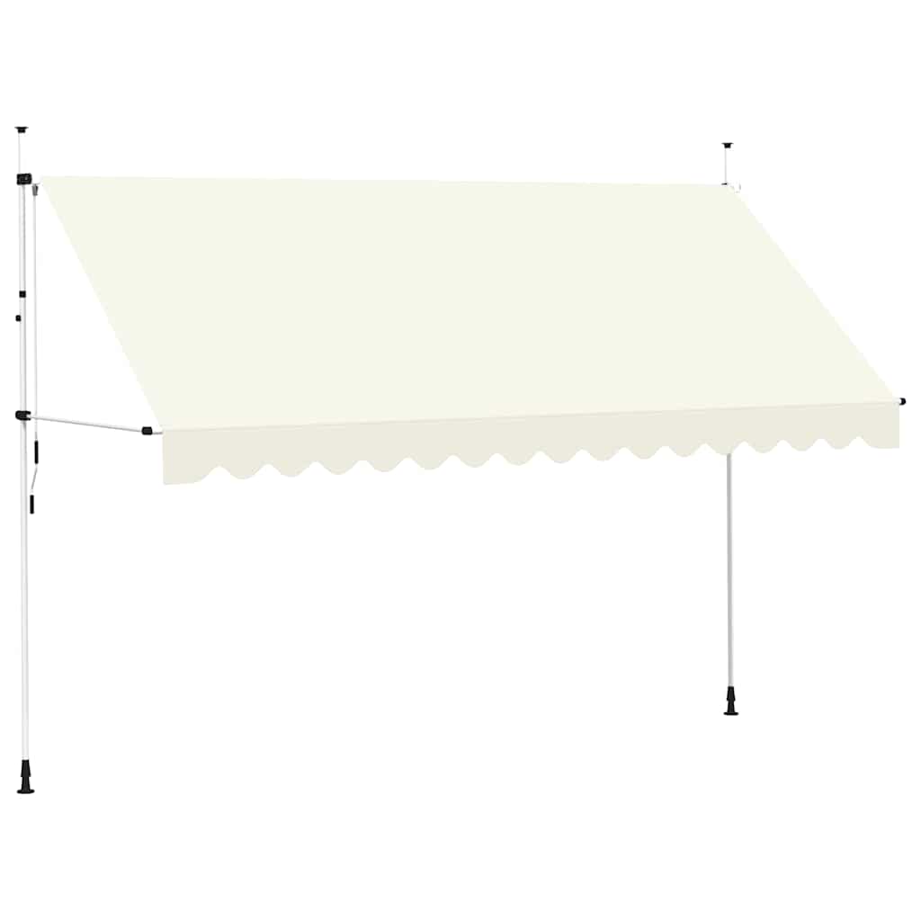 Manuell uttrekkbar markise 400 cm kremhvit