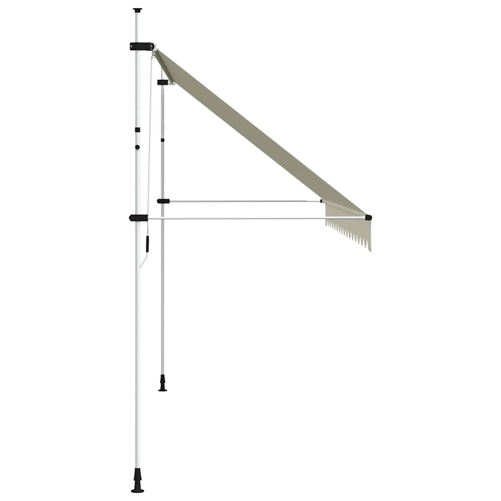 Manuell uttrekkbar markise 400 cm kremhvit