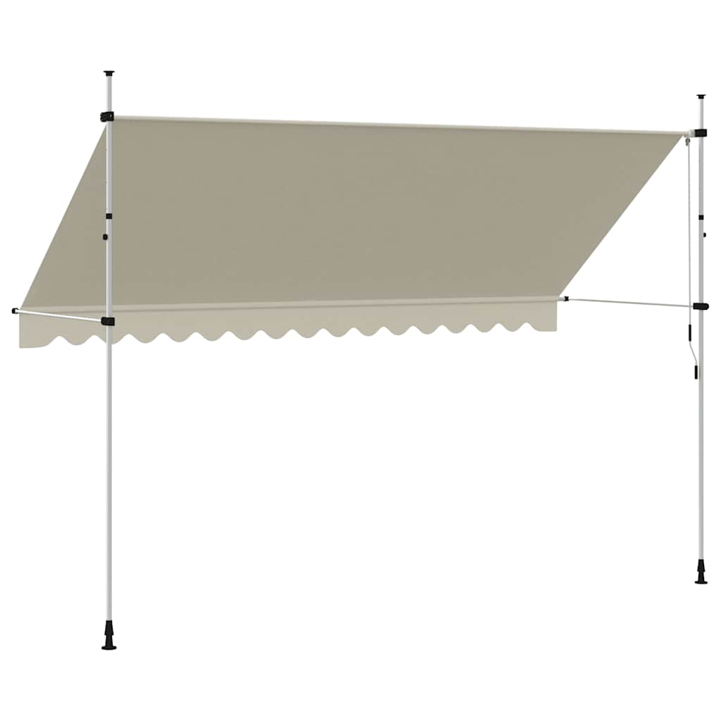 Manuell uttrekkbar markise 400 cm kremhvit