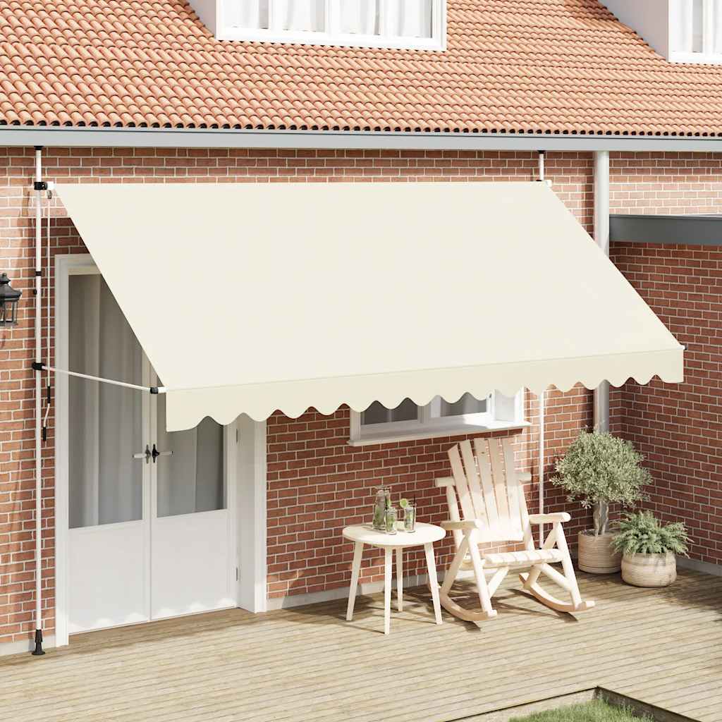 Manuell uttrekkbar markise 400 cm kremhvit