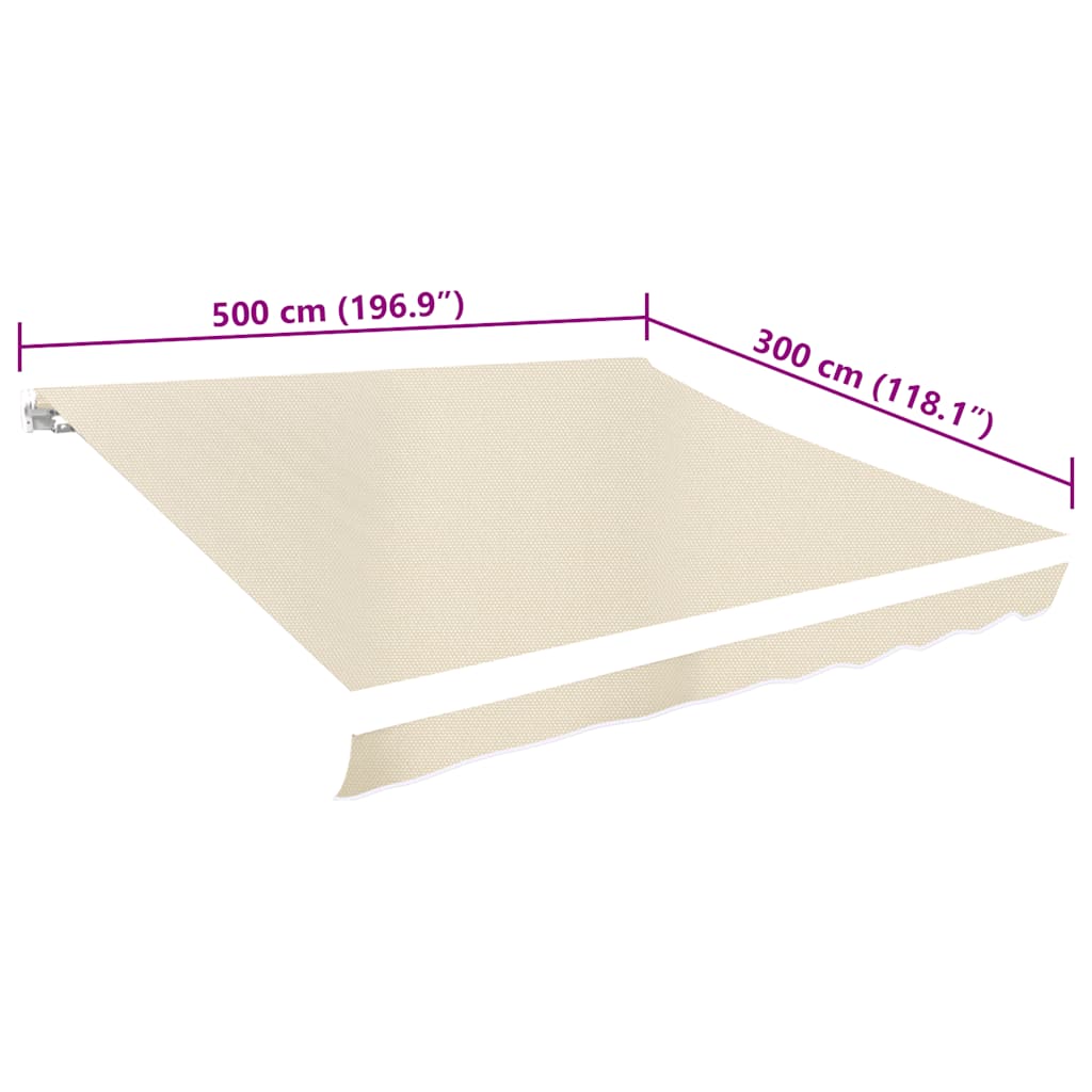 Erstatningsduk for markise kremhvit 5x3 m polyester