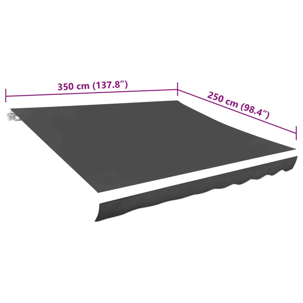 Markiseduk 350x250 cm antrasitt