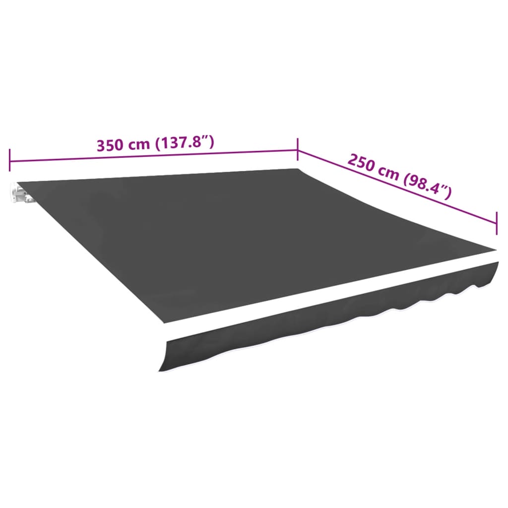 Markiseduk 350x250 cm antrasitt vidaXL