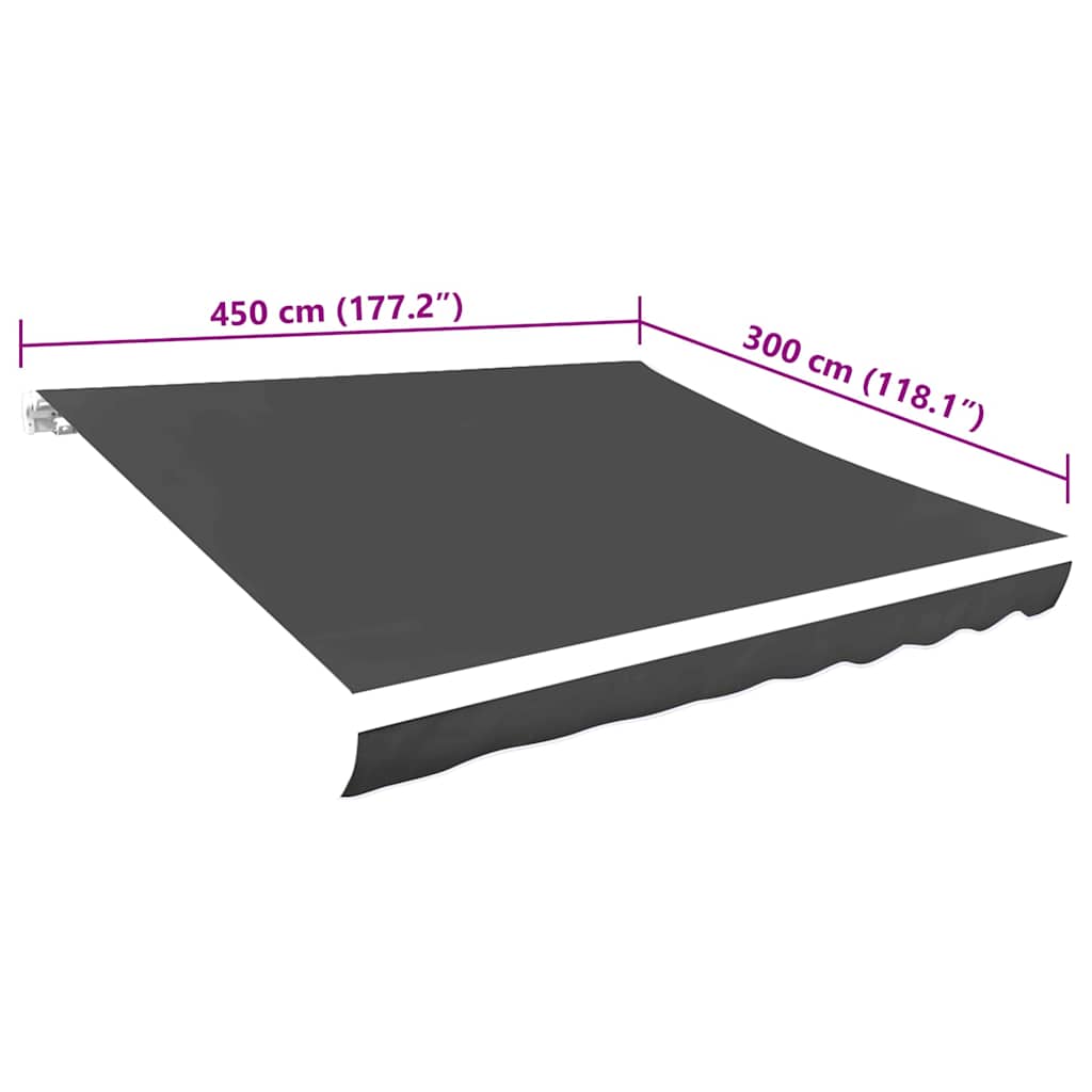 Markiseduk 450x300 cm antrasitt vidaXL