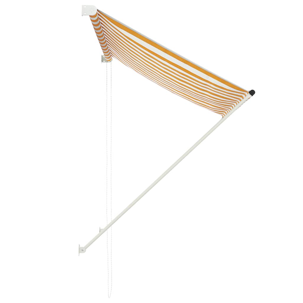 Uttrekkbar markise 150x150 cm gul og hvit vidaXL