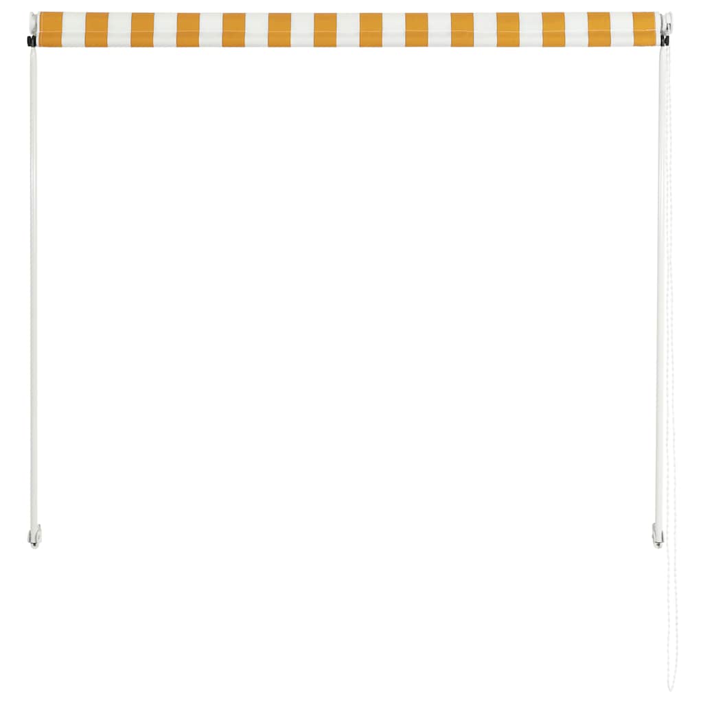 Uttrekkbar markise 150x150 cm gul og hvit vidaXL