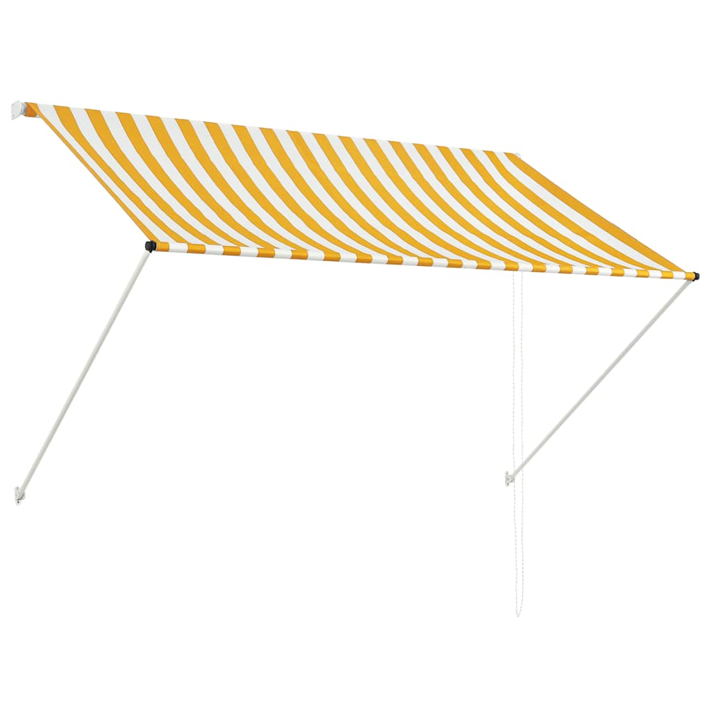 Uttrekkbar markise 200x150 cm gul og hvit vidaXL