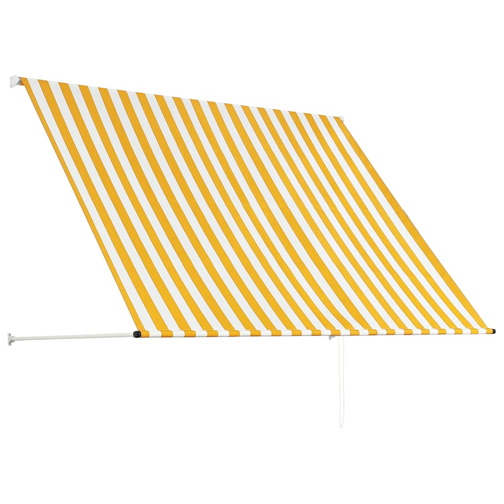Uttrekkbar markise 200x150 cm gul og hvit