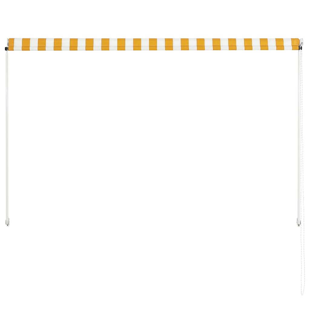 Uttrekkbar markise 200x150 cm gul og hvit vidaXL