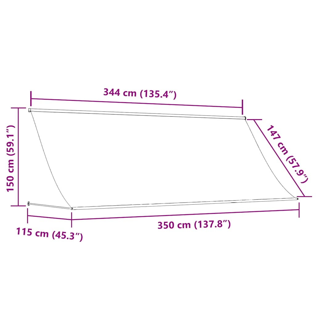Uttrekkbar markise 350x150 cm antrasitt vidaXL