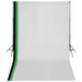 Fotostudiosett med 3 fargerike bakgrunner bomull justerbar ramme 3x5 m