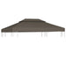 Dobbel toppduk til paviljong 310 g/m² 4x3 m gråbrun vidaXL