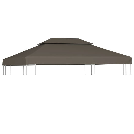 Dobbel toppduk til paviljong 310 g/m² 4x3 m gråbrun vidaXL