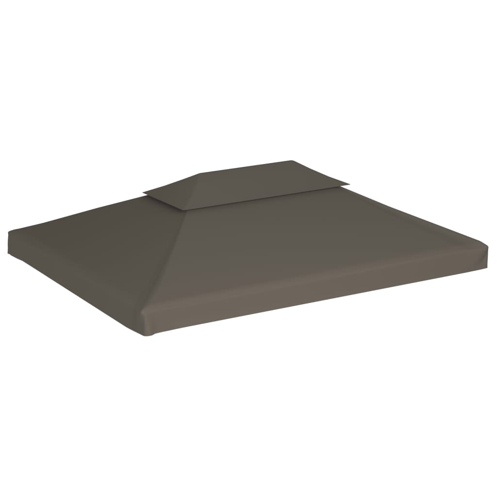 Dobbel toppduk til paviljong 310 g/m² 4x3 m gråbrun vidaXL