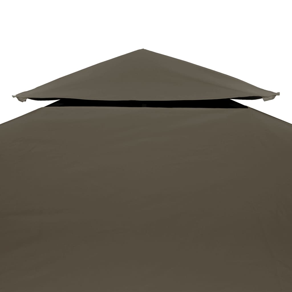 Dobbel toppduk til paviljong 310 g/m² 4x3 m gråbrun vidaXL