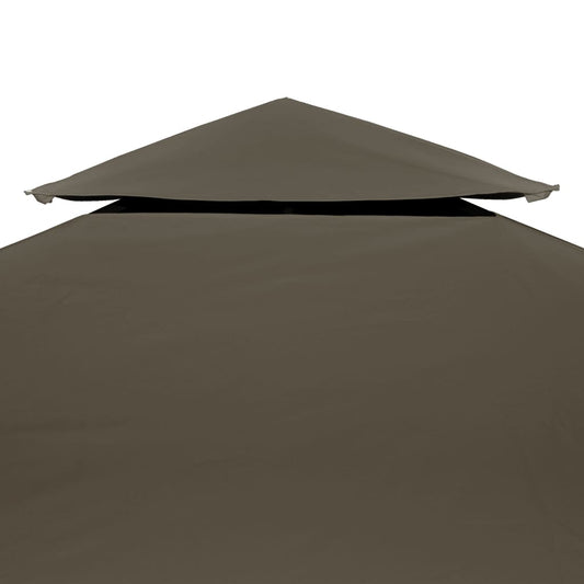 Dobbel toppduk til paviljong 310 g/m² 4x3 m gråbrun vidaXL