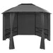 Hagepaviljong med gardiner heksagonal 360x265 cm