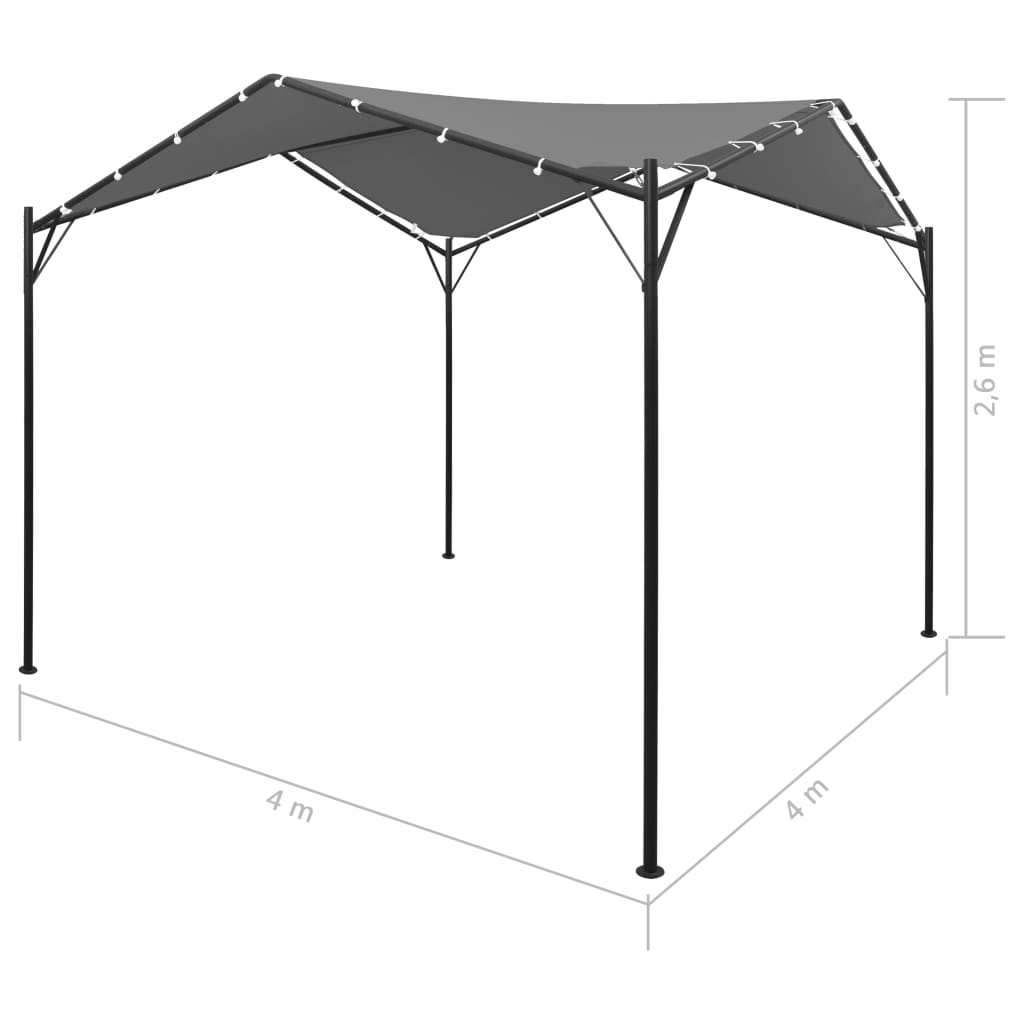 Paviljong 4x4 m antrasitt
