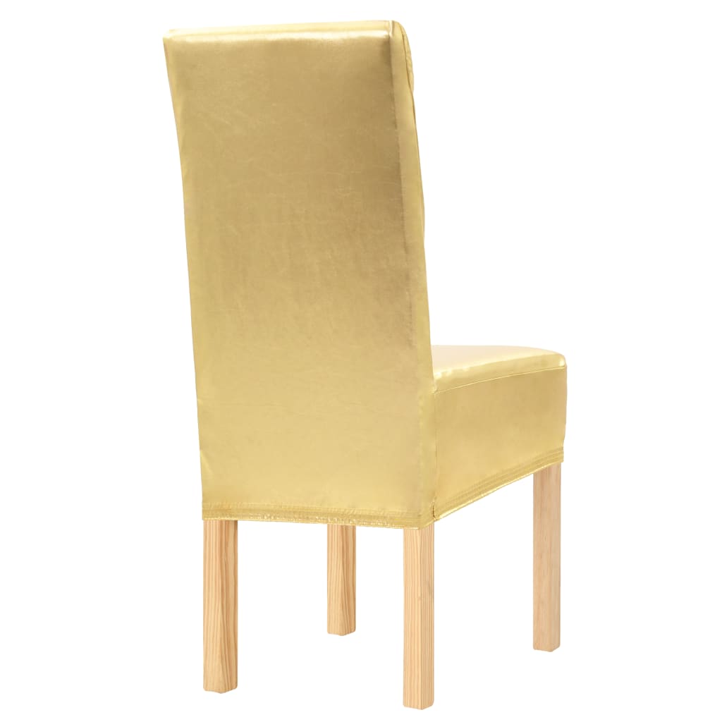 Stoltrekk 6 stk rett stretch gull