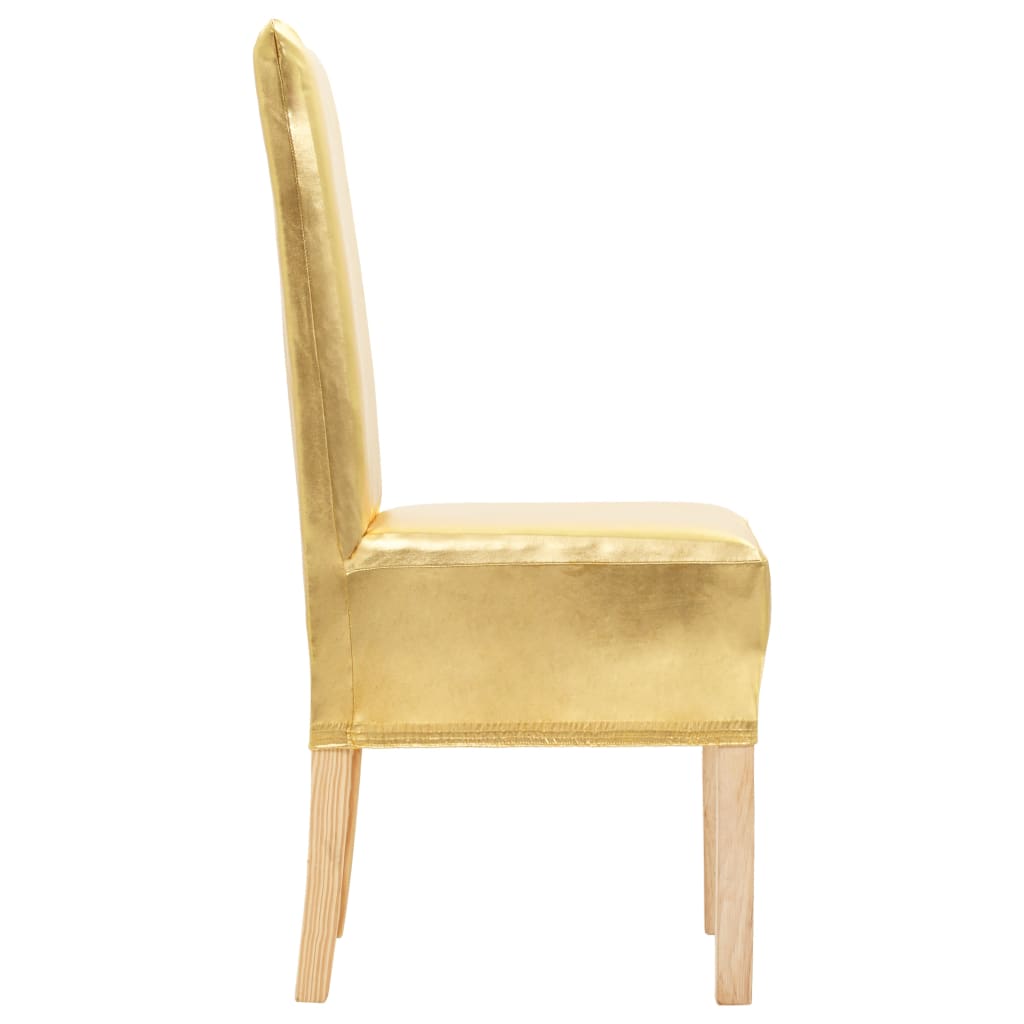 Stoltrekk 6 stk rett stretch gull