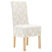 Stoltrekk stretch 6 stk hvit med gulldesign