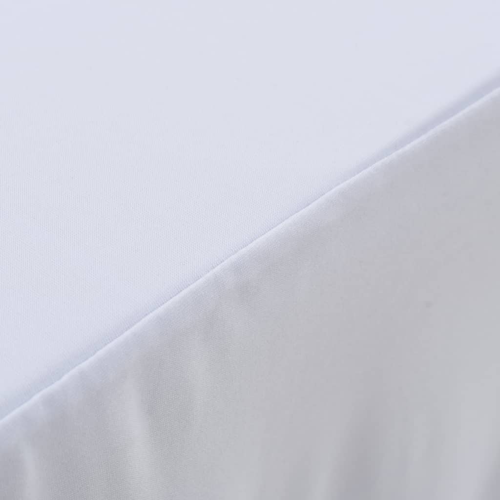 Elastisk bordduk med skjørt 2 stk 183x76x74 cm hvit