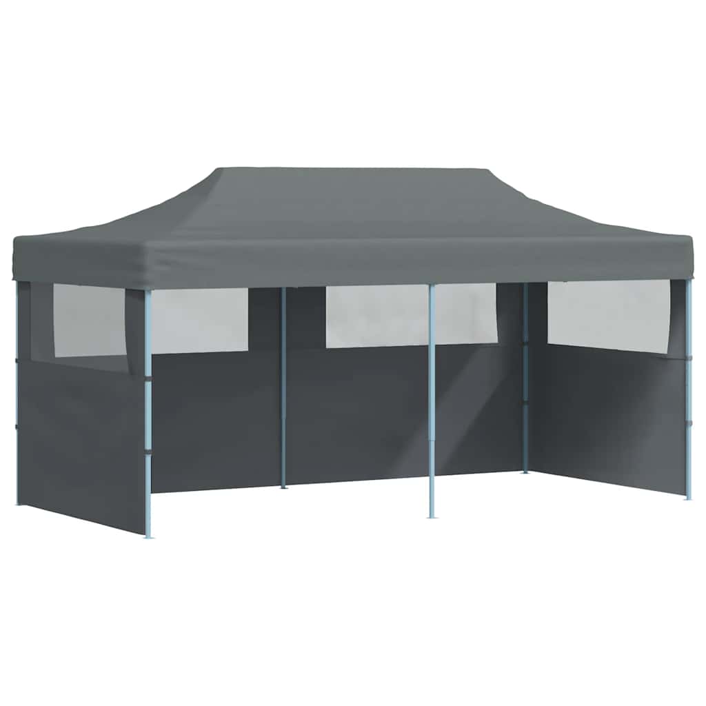 Foldbart popup festtelt med sidevegger 3x6 m antrasitt