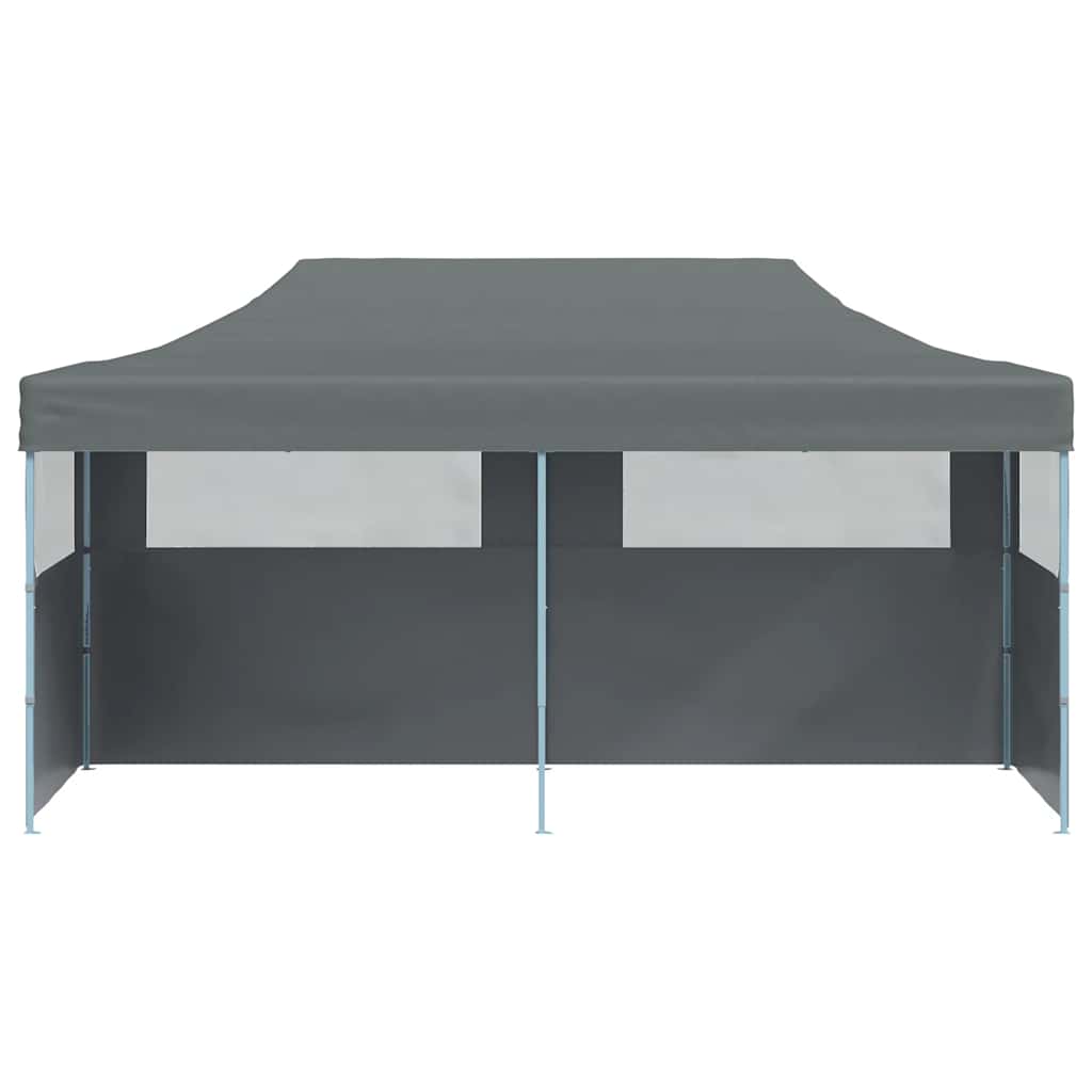 Foldbart popup festtelt med sidevegger 3x6 m antrasitt