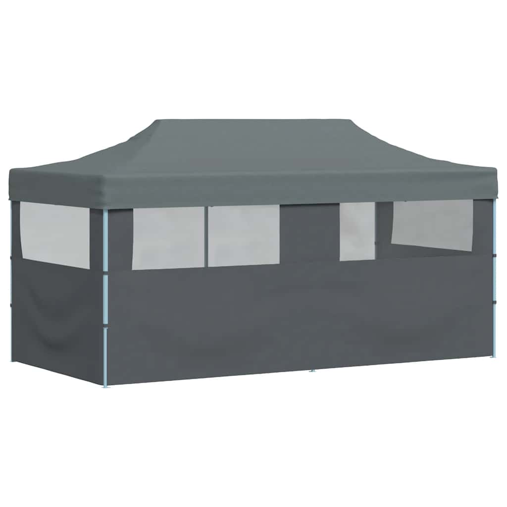 Foldbart popup festtelt med sidevegger 3x6 m antrasitt