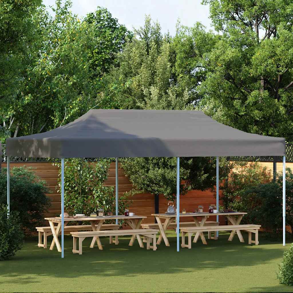 Foldbart popup festtelt 3x6 m antrasitt
